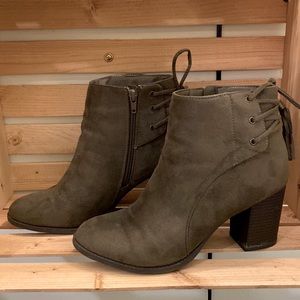 Olive Green Booties